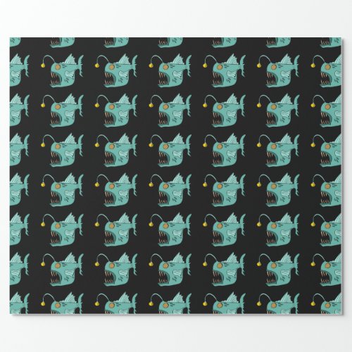 Ocean Theme Boys Birthday Anglerfish  Wrapping Paper