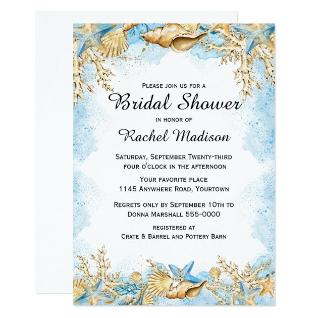 Ocean Theme Bridal Shower Invitation