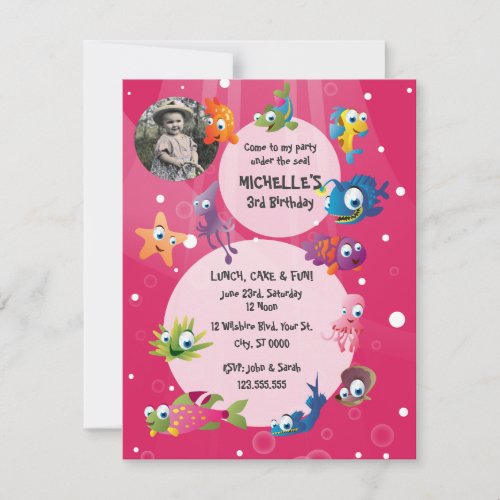 Ocean Theme Children's Birthday Party Invitation