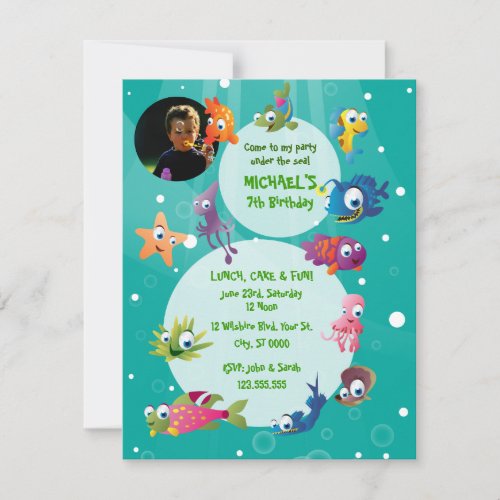Ocean Theme Children's Birthday Party Invitation