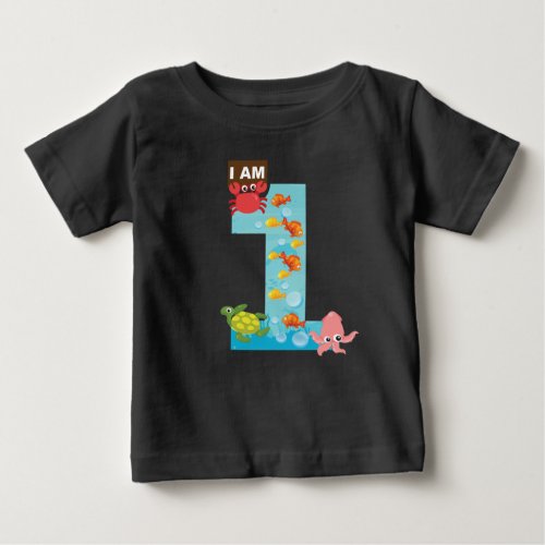 ocean theme First 1st Birthday Baby T_Shirt