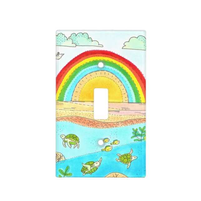 Ocean Theme Nursery Light Switch Cover (Front)