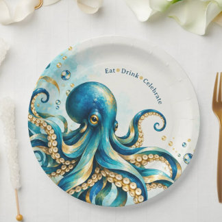 Ocean Theme | Octopus| Birthday Party Paper Plates