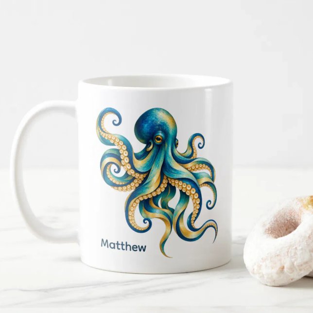 Ocean Theme | Octopus | Personalized Coffee Mug (Creator Uploaded)