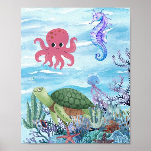 Ocean Theme Poster Nursery Decor