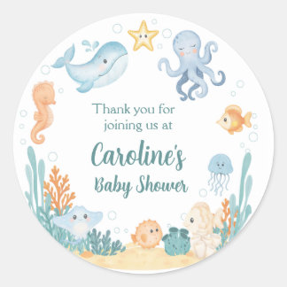 Ocean Theme Stickers for Baby Shower
