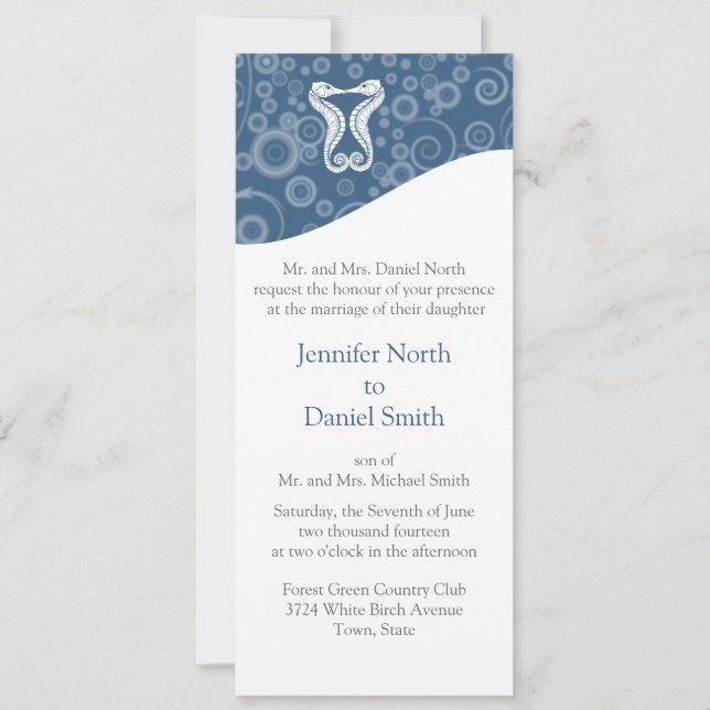 Ocean Theme Wedding Inviations Template (Front)