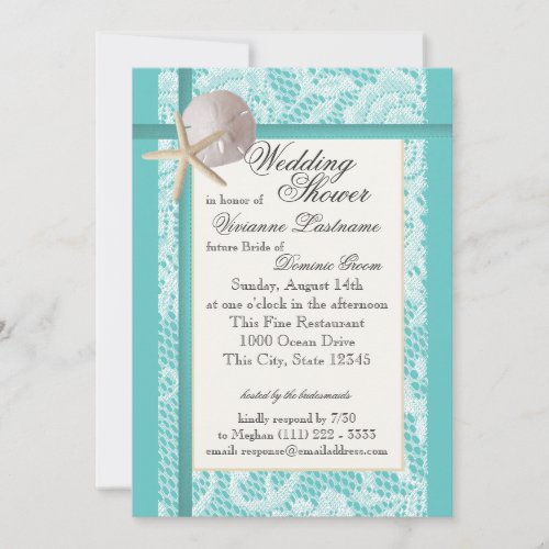Ocean Theme Wedding Shower Custom Invites