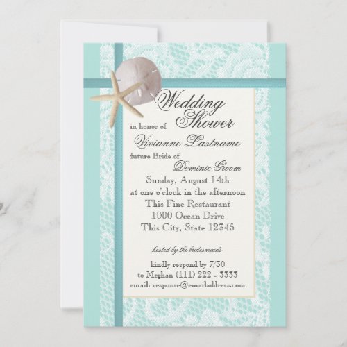 Ocean Theme Wedding Shower Invitation