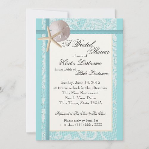 Ocean Theme Wedding Shower Invitation