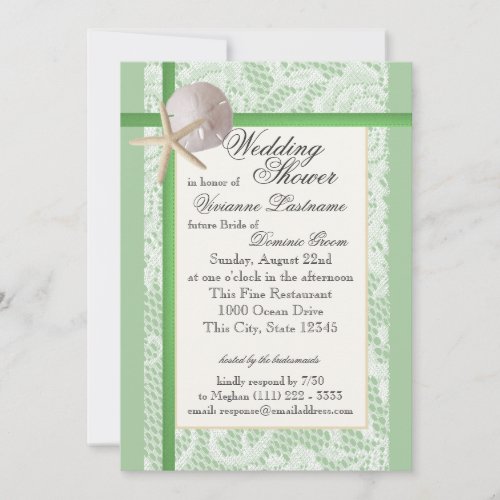 Ocean Theme Wedding Shower Mint Green Invitation