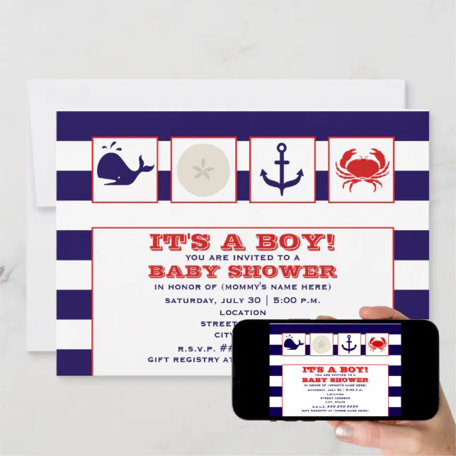 Ocean Themed Baby Shower Invitation | Zazzle