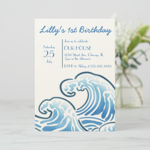 Ocean Themed Birthday Invitation