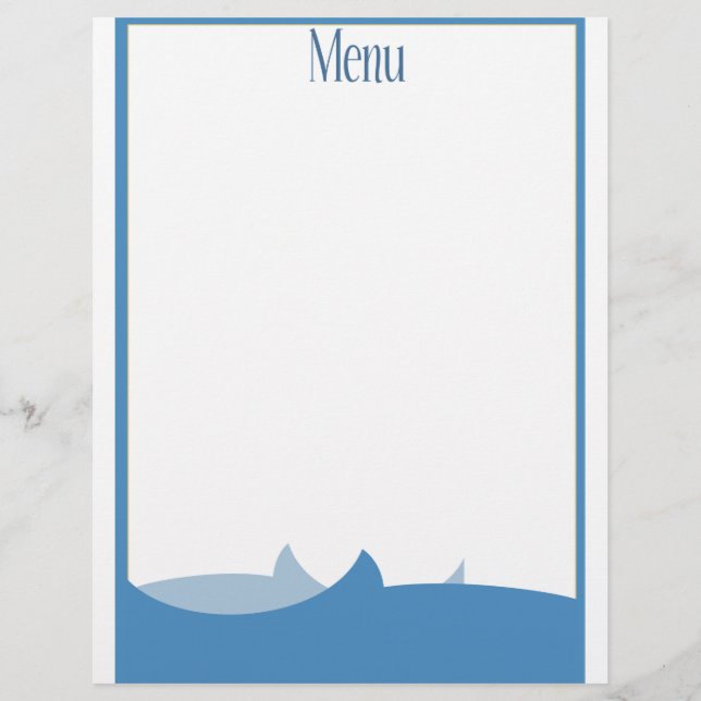 Ocean themed blank menu (Front)