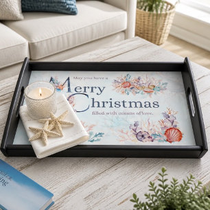 Ocean-themed Merry Christmas Serving Tray