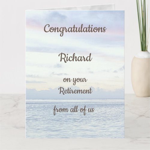 Ocean themed Personalised Retirement Card