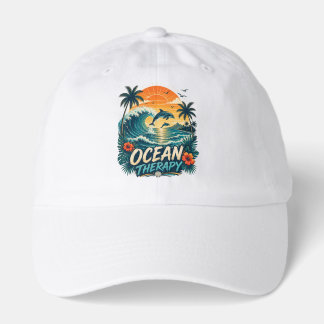 Ocean Therapy | Retro Tropical Beach & Dolphin Hat
