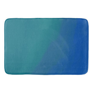 Ocean Tide Blue and Green Minimalist Bath Mat