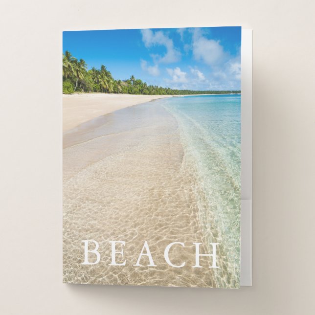 Ocean Tide On A Tropical Beach Pocket Folder (Front)