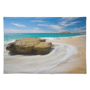 Ocean Tide Swirls On The Beach Cloth Placemat