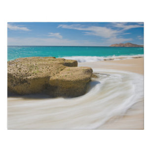 Ocean Tide Swirls On The Beach Faux Canvas Print