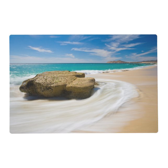 Ocean Tide Swirls On The Beach Placemat (Front)