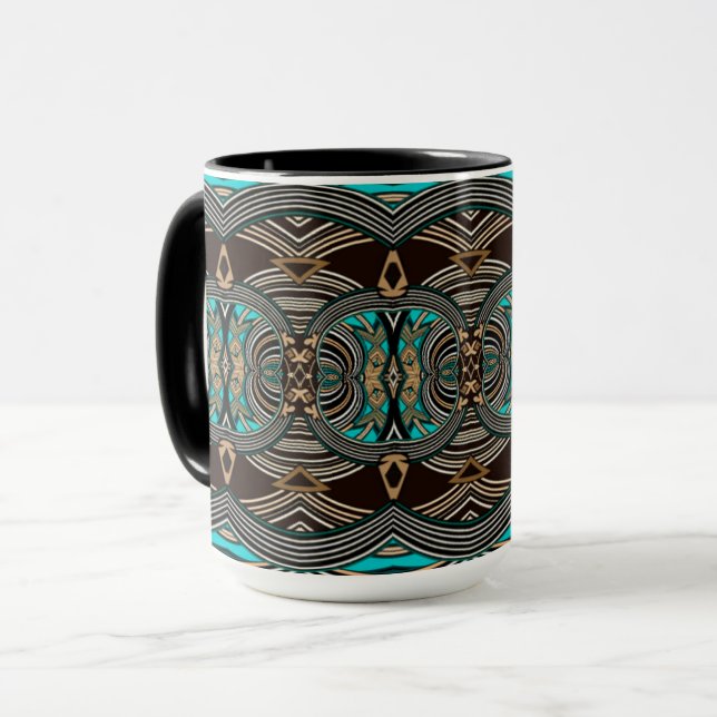 Ocean Tides Abstract Tribal Mug (Front Left)