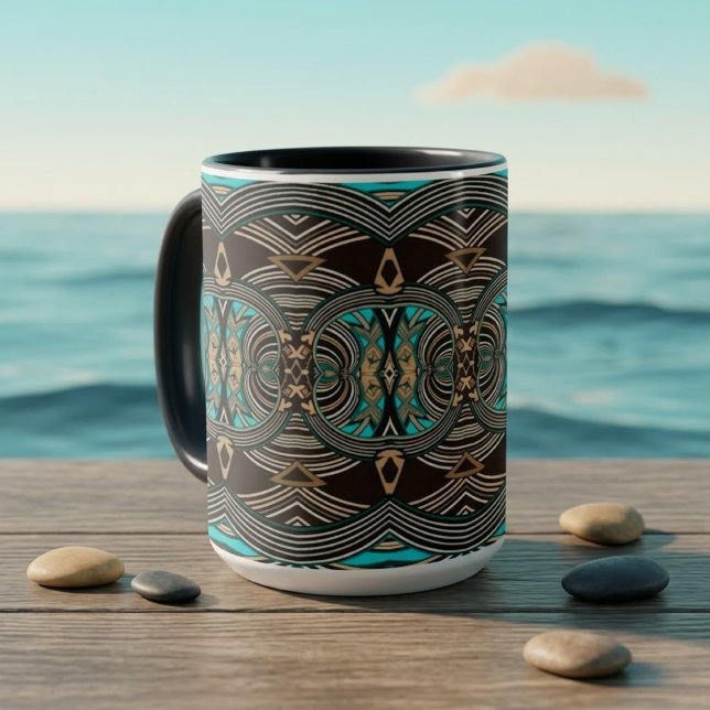 Ocean Tides Abstract Tribal Mug (Creator Uploaded)