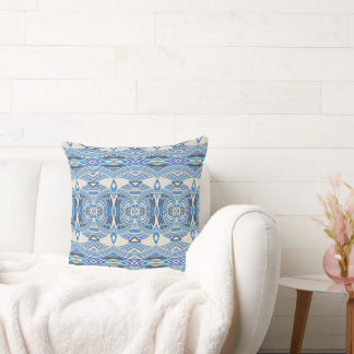 Ocean Tides Abstract Tribal  Throw Pillow