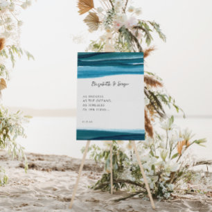 Ocean Tides   Monogram Wedding Welcome Foam Board