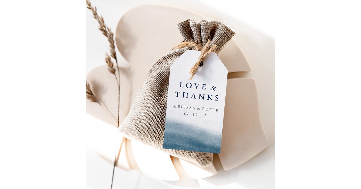 Ocean Tides Wedding Thank You Favor Gift Tags | Zazzle