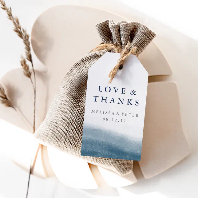 Ocean Tides Wedding Thank You Favor Gift Tags | Zazzle
