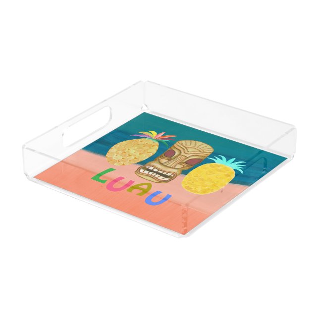 Ocean Tiki Pineapple Luau Acrylic Tray (Angled)
