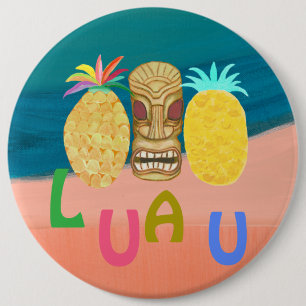 Ocean Tiki Pineapple Luau Button