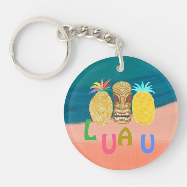 Ocean Tiki Pineapple Luau Keychain (Front)