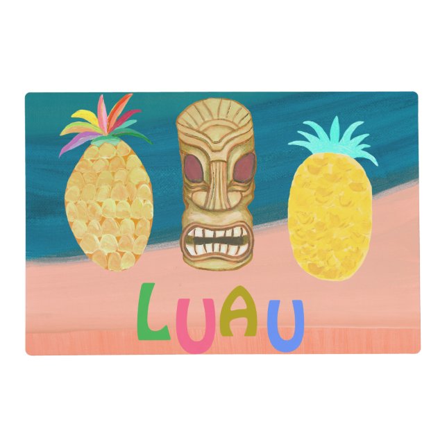 Ocean Tiki Pineapple Luau Placemat (Front)