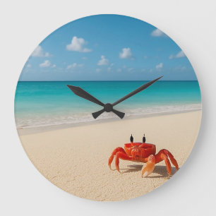 Ocean Time – Round Wall Clock (One Crab)
