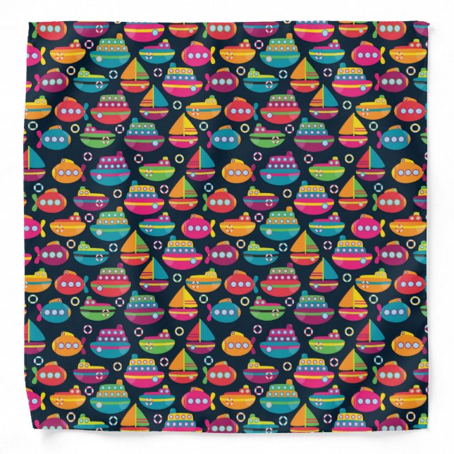 Ocean Transportation Pattern Bandana (Front)