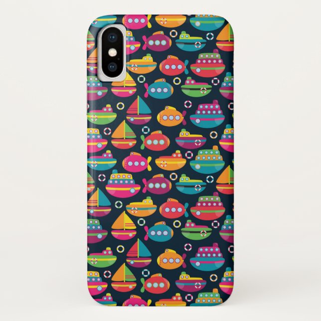 Ocean Transportation Pattern Case-Mate iPhone Case (Back)
