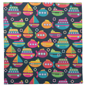 Ocean Transportation Pattern Cloth Napkin
