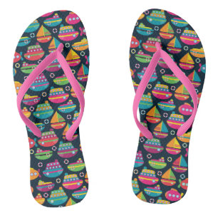 Ocean Transportation Pattern Flip Flops