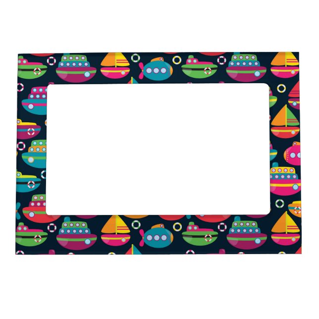 Ocean Transportation Pattern Magnetic Picture Frame (Front)