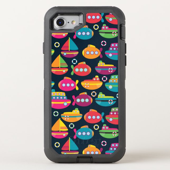 Ocean Transportation Pattern Otterbox iPhone Case (Back)