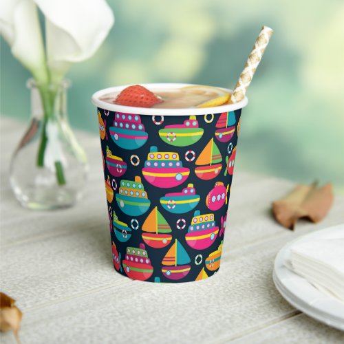 Ocean Transportation Pattern Paper Cups