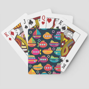 Ocean Transportation Pattern Poker Cards