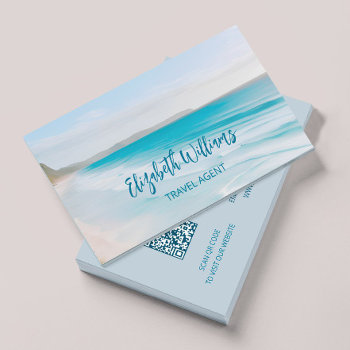 Ocean Travel Agent  | Qr Code Business Card by NinaBaydur at Zazzle