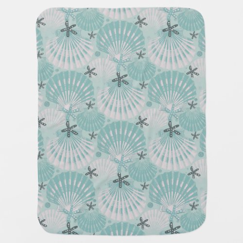 Ocean Treasure Sea glass green  Baby Blanket