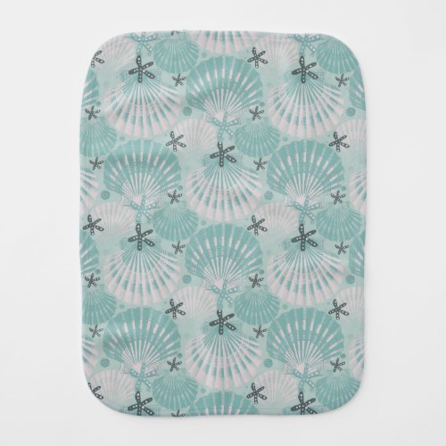 Ocean Treasure Sea glass green   Baby Burp Cloth