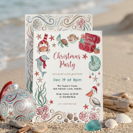 Ocean Treasure Seas & Greetings Coastal Christmas Invitation