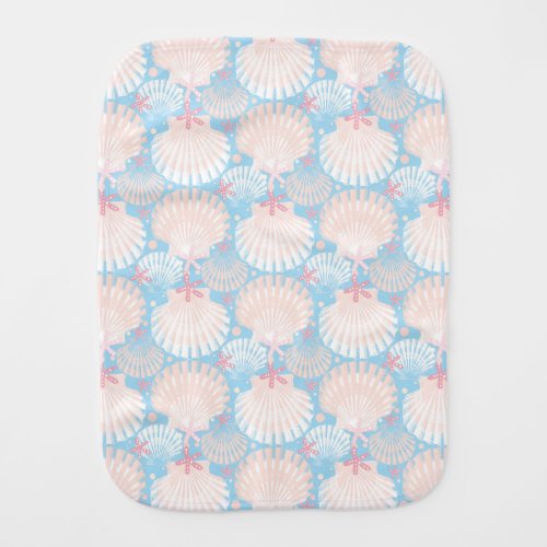 Ocean Treasure Sky blue  Baby Burp Cloth